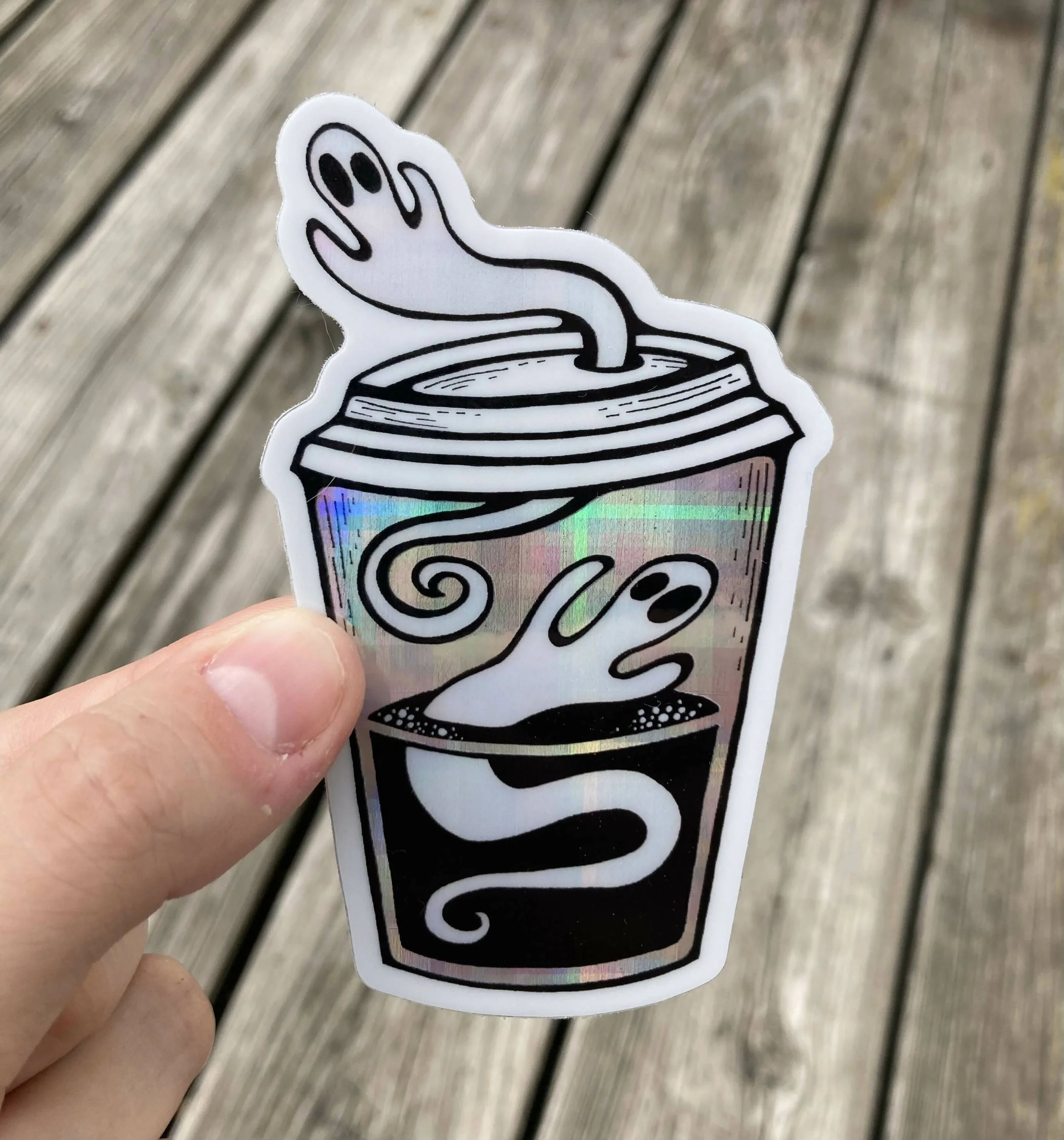 Cozy Coffee Ghost Print (6x8) — EmTheJackalope